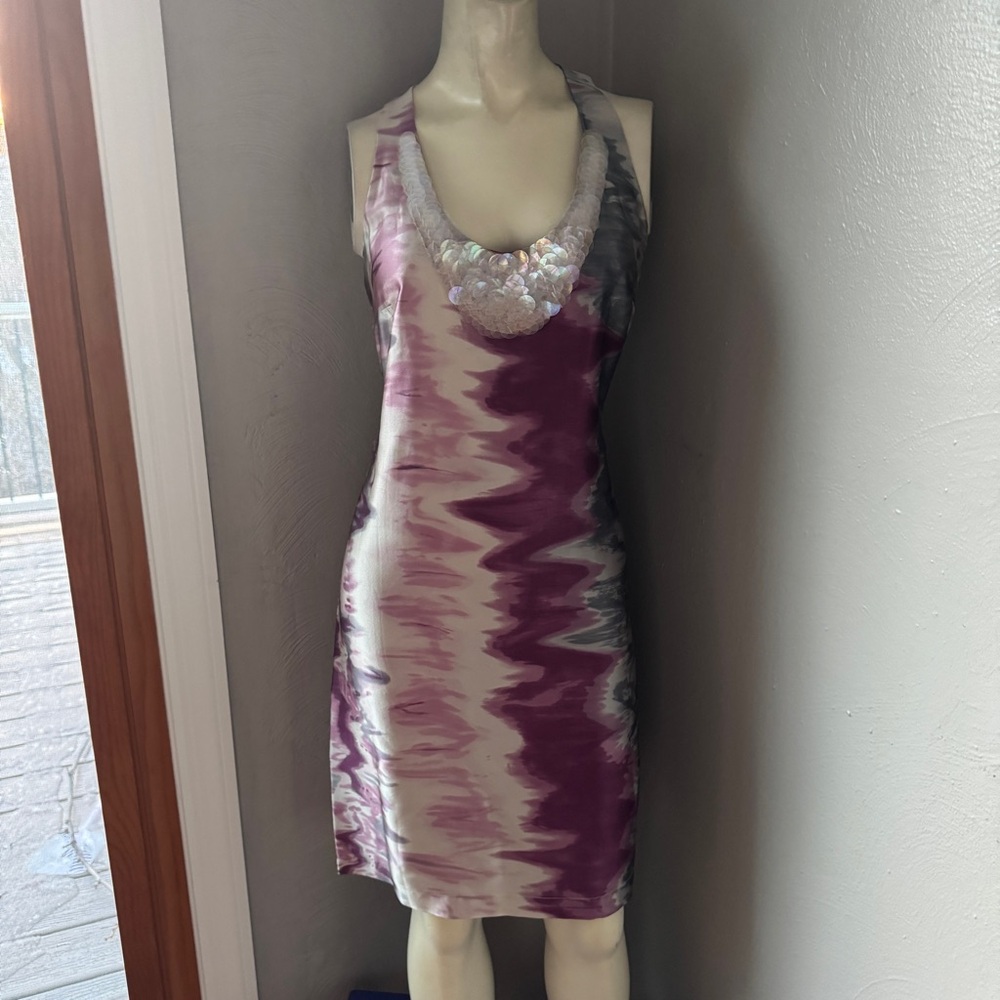 Graham & Spencer tie-dye silk sleeveless Racerback dress,size med,nwt